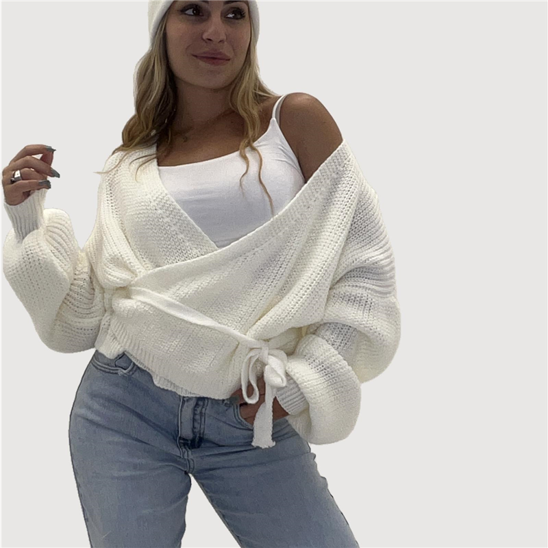 cardigan con laccio regolabile avvolgo